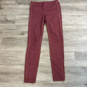 Athleta Chaturanga Leggings Yoga Pants Red Wine Heather Burgundy Women's Size S